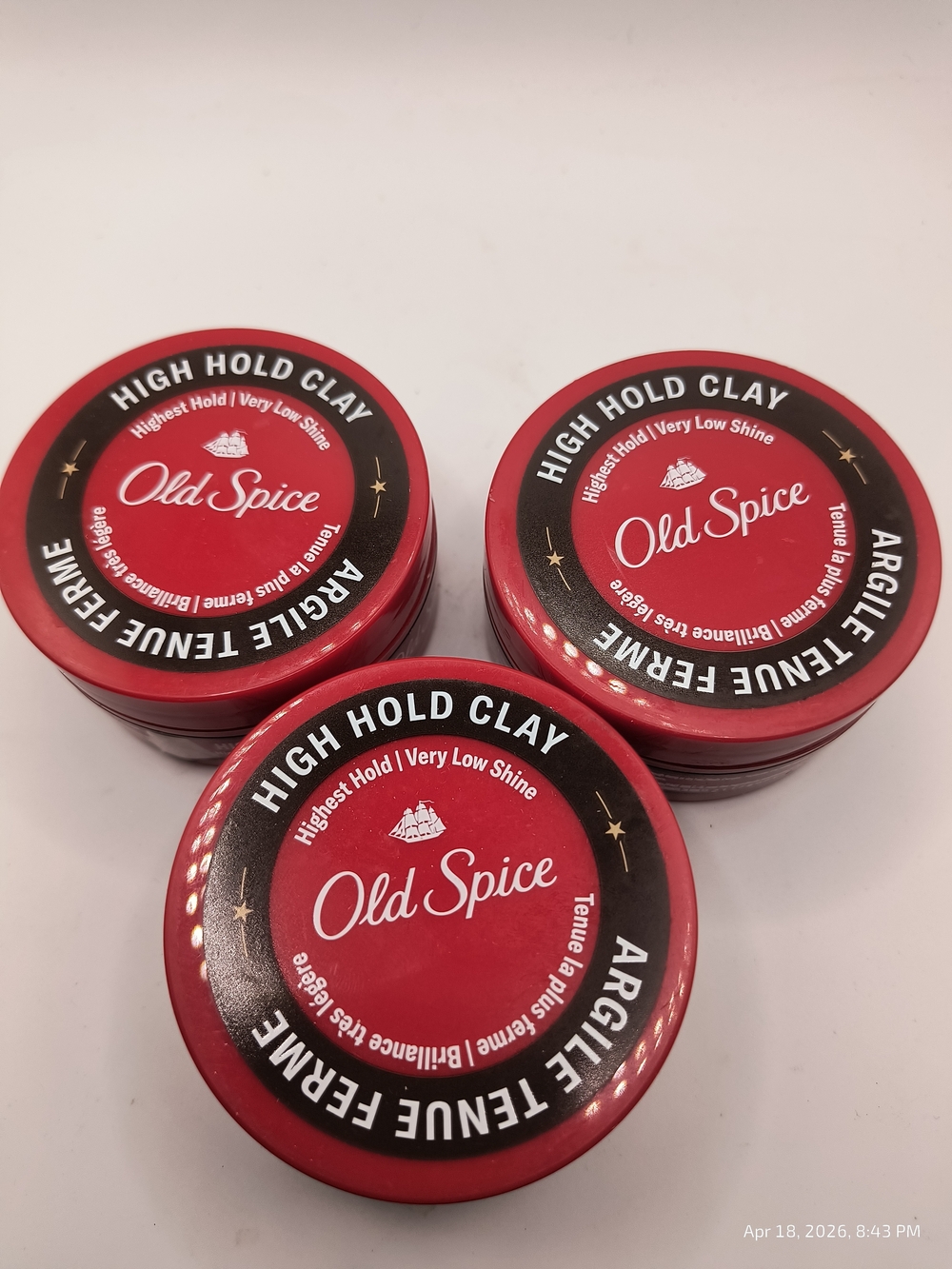 3 Old Spice Hair High Hold Putty for Men Low Shine Hair In Place 2.22 Oz Each
